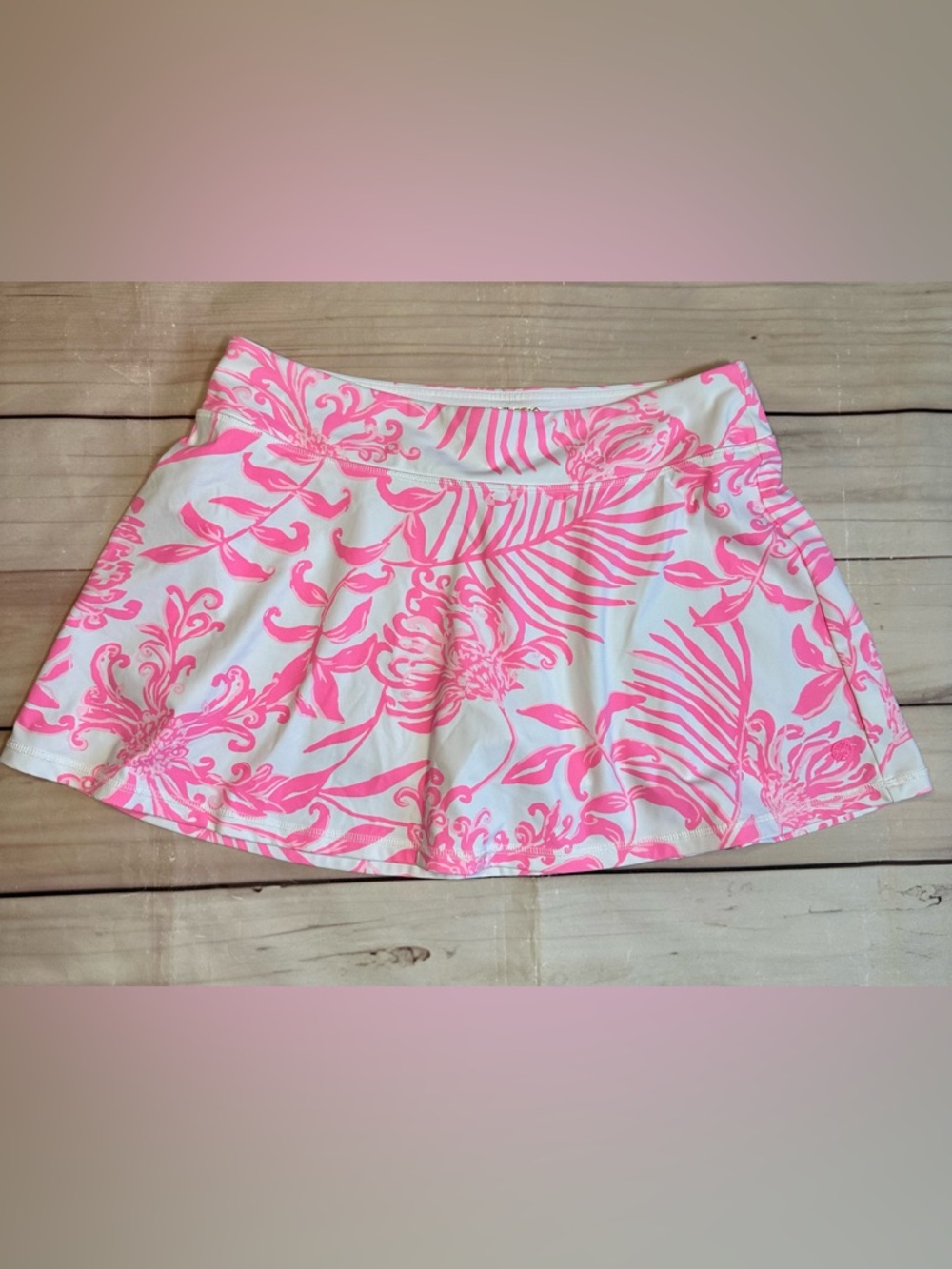 Lilly Pulitzer Aila  Skort Luxletic Pink Floral UPF 50 Sport Athletic woman’s L